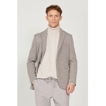 Sacou regular-fit din amestec de bumbac - Bej