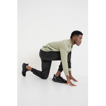 Trening cu logo si fermoar Poly - Negru/Verde pal