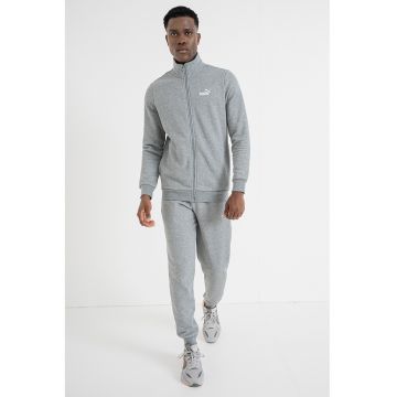 Trening din amestec de bumbac cu fermoar - Gri melange