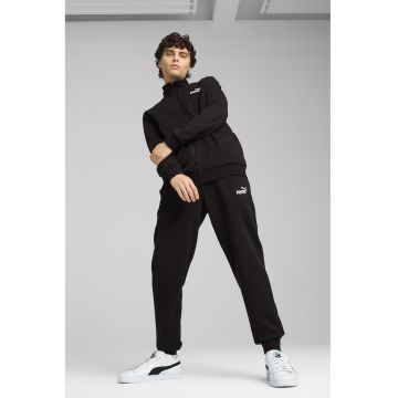 Trening din amestec de bumbac cu fermoar - Negru