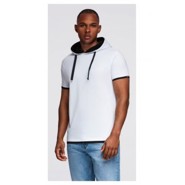 Tricou cu gluga din bumbac  OM-TSCT-0256 - Alb