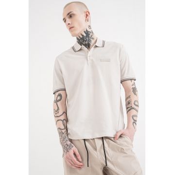 Tricou polo de bumbac - Gri deschis/Gri inchis