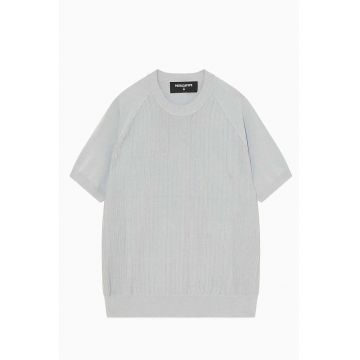 Tricou regular fit cu guler în rotund