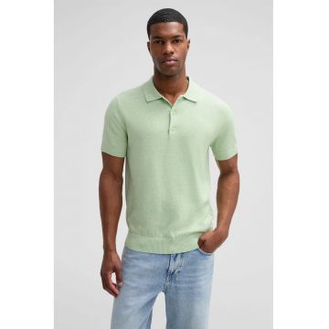 Tricou regular fit polo cu închidere prin nasturi