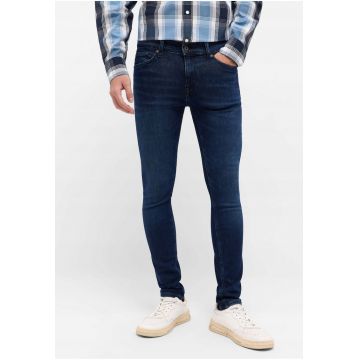 Blugi Barbati -  Atlanta - Skinny Fit - Talie Medie - Fermoar - Lungi - 5 Buzunare - Bumbac - Elastan - W32-L32 US - Albastru