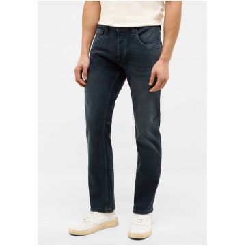 Blugi Barbati -  Michigan - Straight Fit - Talie Medie - Fermoar - Lungi - 5 Buzunare - Bumbac - Elastan - W32-L32 US - Albastru