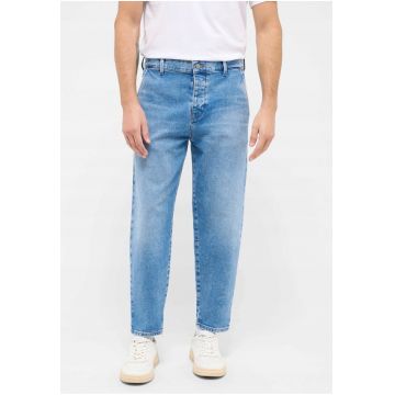 Blugi Barbati -  Toledo - Loose Fit - Talie Joasa - Fermoar - Lungi - 5 Buzunare - Bumbac - Elastan - W32-L32 US - Albastru