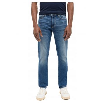 Blugi Barbati -  Vegas Slim - Slim Fit - Talie Medie - Fermoar - Lungi - 5 Buzunare - Bumbac - Elastan - W32-L32 US - Albastru