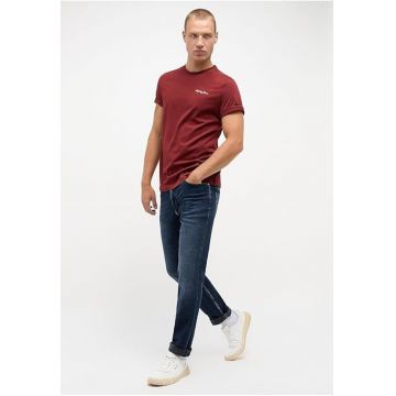 Blugi Barbati -  Washington - Straight Fit - Talie Medie - Fermoar - Lungqfwqw - 5 Buzunare - Bumbac - Elastan - Albastru - Albastru