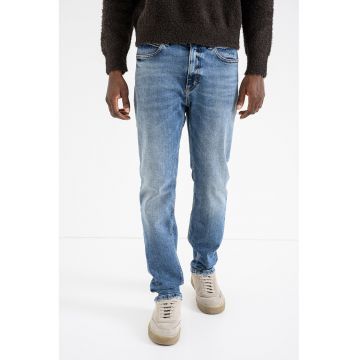 Blugi regular-fit cu aspect decolorat - Albastru melange