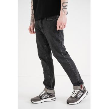 Blugi slim fit cu talie medie - Gri inchis melange