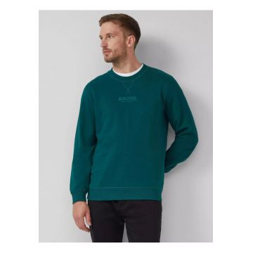 Bluza barbati cu decolteu la baza gatului - logo - Regular Fit - Verde