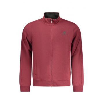 Bluza barbati - cu fermoar - logo - Regular fit - Rosu inchis - Rosu inchis