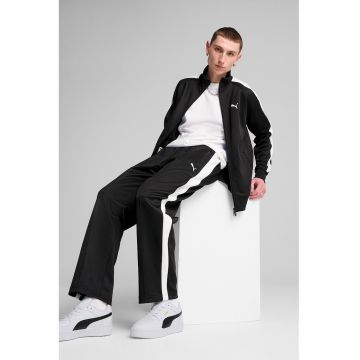 Bluza de trening regular-fit cu guler mediu si fermoar - Alb/Negru