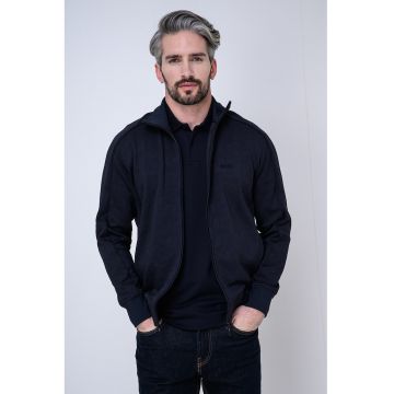 Bluza de trening texturata cu fermoar Mirror - Bleumarin