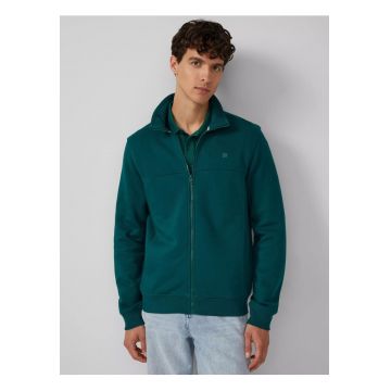 Bluza sport cu guler inalt si fermoar - Regular fit - Verde