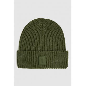 Caciula tricotata si striata - Verde aquamarin