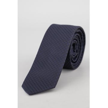 Cravata din amestec de matase cu model - Albastru ultramarin