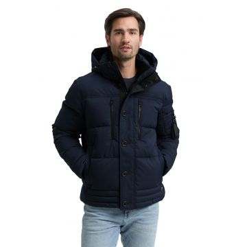 Geaca cu fermoar si nasturi - Bleumarin