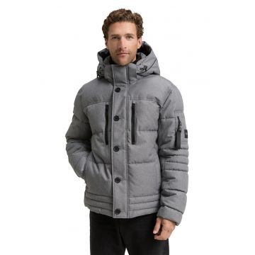 Geaca cu gluga si buzunare multiple - Gri