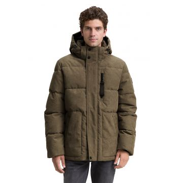 Geaca cu gluga si vatelina - Verde masliniu