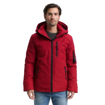 Geaca cu vatelina si gluga detasabila - Rosu
