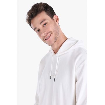 Hanorac cu logo - Alb