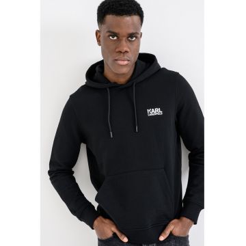 Hanorac cu logo de bumbac - Alb/Negru