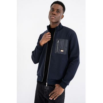 Jacheta regular fit cu fermoar - Albastru ultramarin