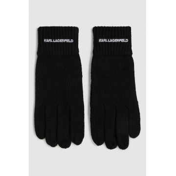 Manusi cu logo brodat - Negru