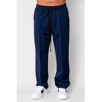 Pantalon lung cu snur negru Navy 19582 - Bleumarin
