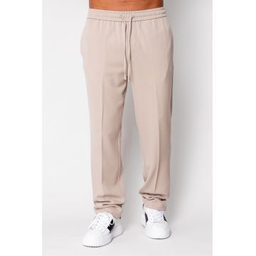 Pantalon lung drept cu snur Beige 19655 - Bej