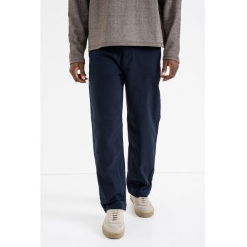 Pantaloni chino cu croiala dreapta si talie medie - Albastru petrol