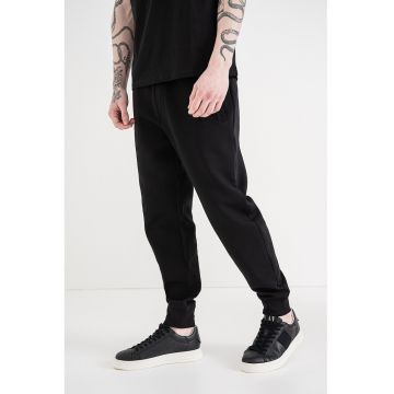Pantaloni conici din amestec de bumbac - Auriu/Negru