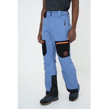 Pantaloni cu talie inalta pentru snowboarding - Albastru prafuit/Negru