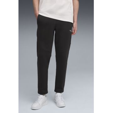 Pantaloni de trening conici si buzunare laterale - Negru