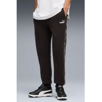 Pantaloni de trening din amestec de bumbac cu buzunare laterale - Negru