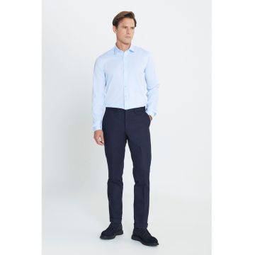 Pantaloni slim fit cu talie elastica - Bleumarin