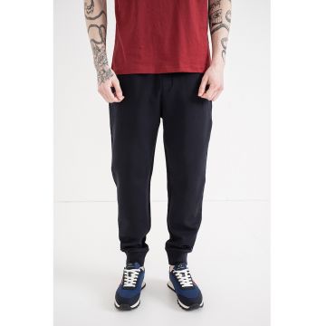 Pantaloni uni de trening din amestec de bumbac - Albastru ultramarin