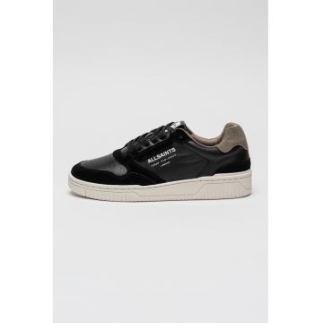 Pantofi sport cu insertii din piele intoarsa - Negru/Gri inchis