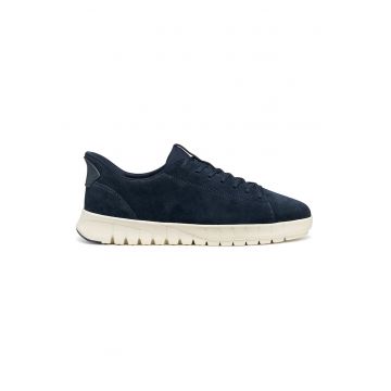 Pantofi sport low-cut de piele intoarsa - Albastru inchis