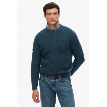 Pulover cu maneci raglan - Albastru petrol