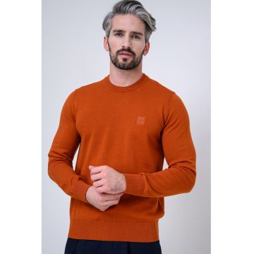 Pulover din amestec de bumbac si casmir Kanovano - Portocaliu persan