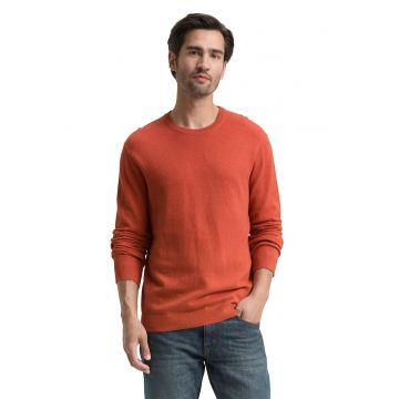 Pulover din amestec de bumbac si casmir - Portocaliu mandarina