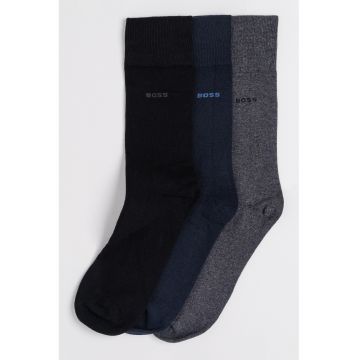 Set de sosete din amestec de bumbac - 3 perechi - Negru/Gri inchis