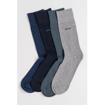Set de sosete din amestec de bumbac - 4 perechi - Gri cenusiu/Negru/Bleumarin