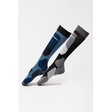 Set de sosete din amestec de lana merinos - pentru schi Access - 2 perechi - Gri/Negru