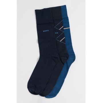 Set de sosete lungi din amestec de bumbac - 3 perechi - Albastru inchis/Albastru ultramarin