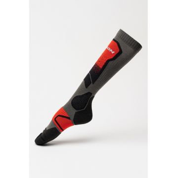 Sosete lungi din amestec de lana - pentru schi - Rosu/Gri/Negru