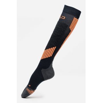 Sosete medii cu model pentru schi - Portocaliu/Albastru ultramarin